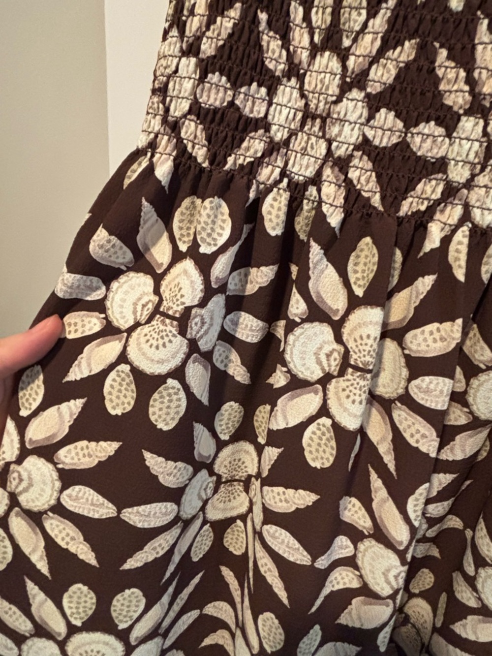 Hill House Chocolate Shell Print Dress (Cosima) - Picture 4 of 6